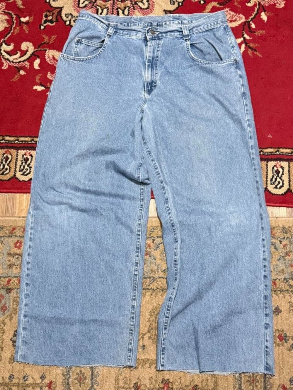 Vintage Lee Pipes men’s Light wash baggy double pocket jeans